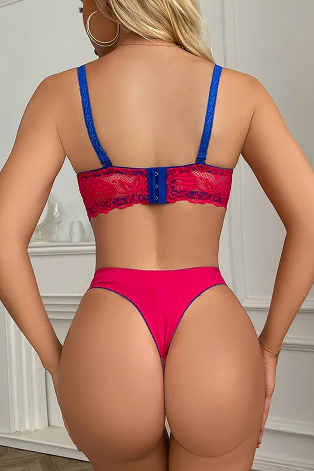 Elegant Lace Push-Up Lingerie Set – Double Color Temptation