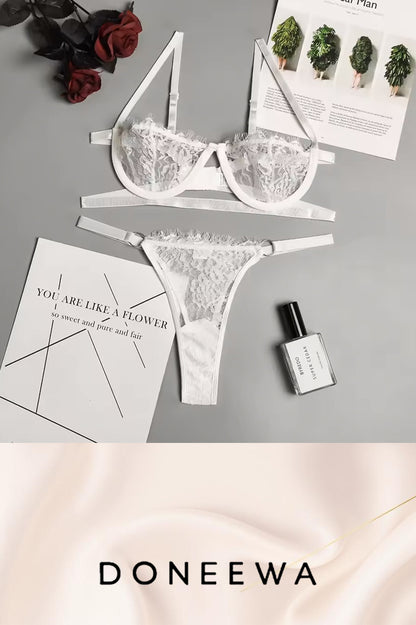 Midnight Allure Lace Lingerie Set – Elegant Romance Collection