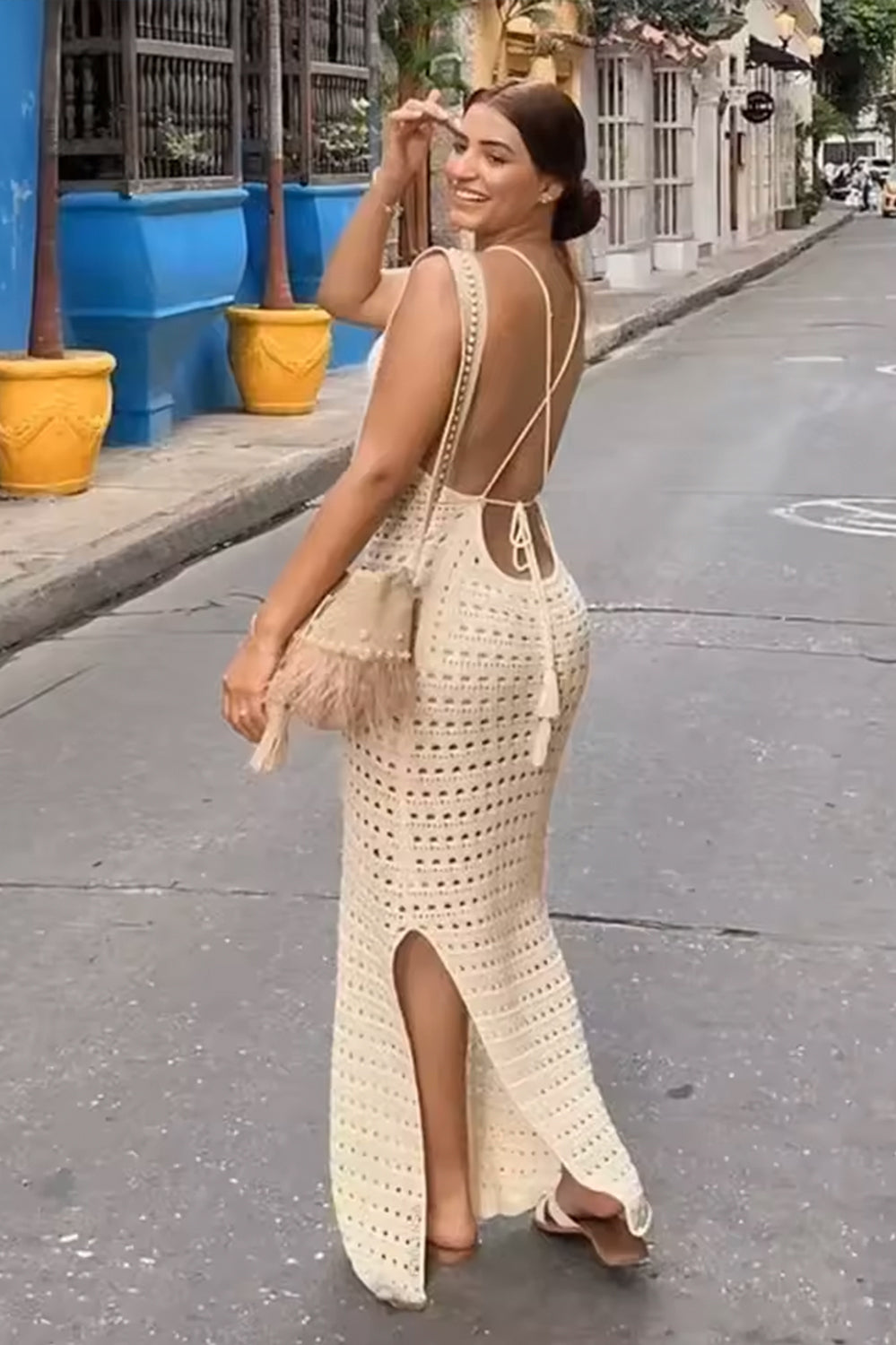 Pearl-Strapped Ruched Mini Dress – Champagne Mirage Edition