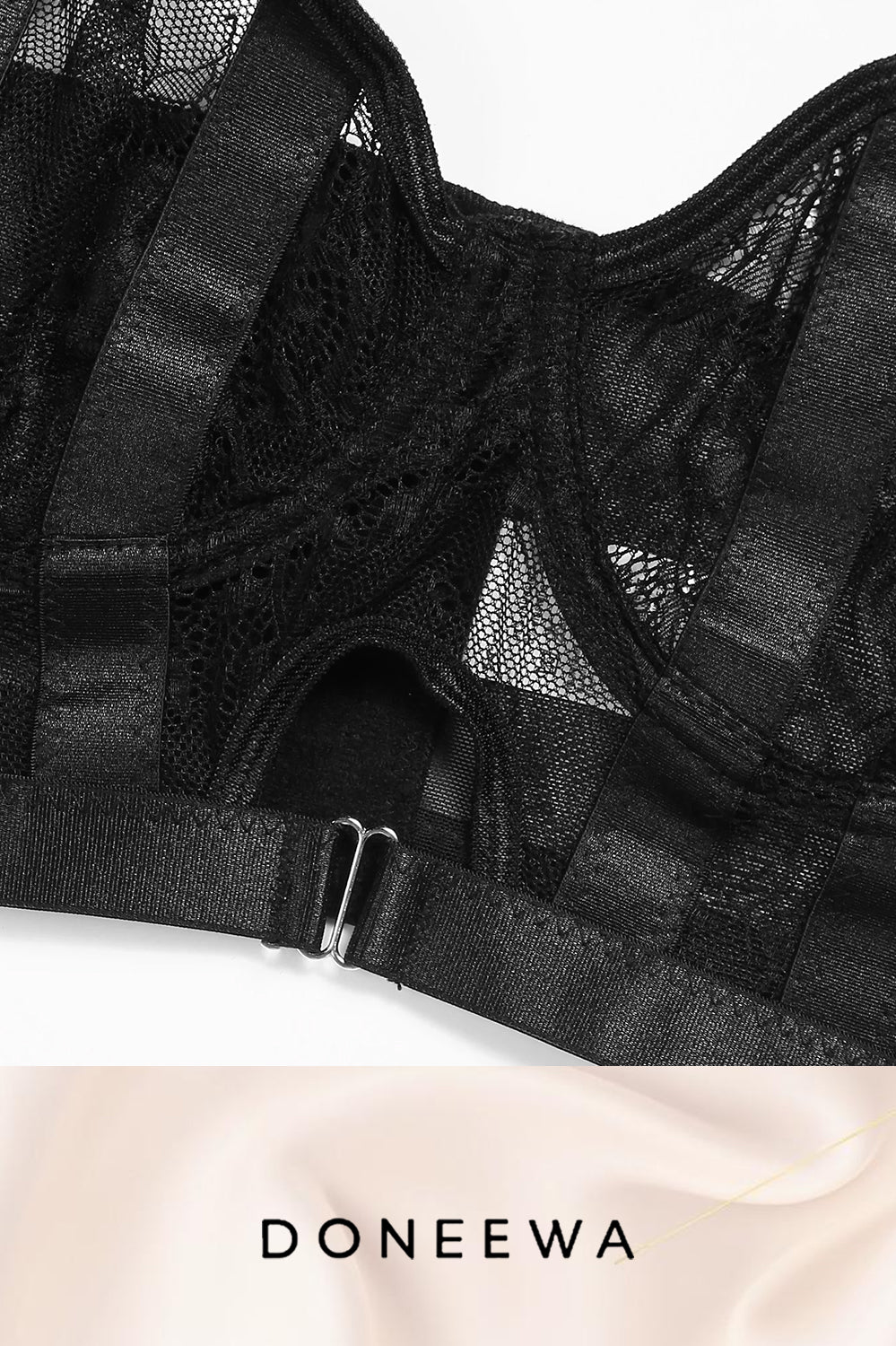 Sexy Black Lace Lingerie Set for Women with Garter Belt for Wedding Valentine's Day