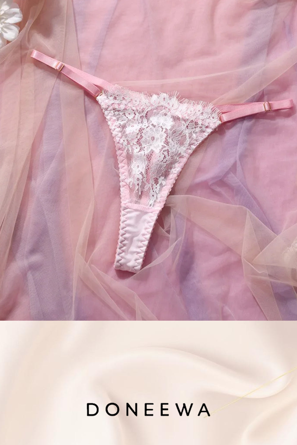 Pink Lace & Tulle Harness Lingerie Set – Sweet Desire Edition