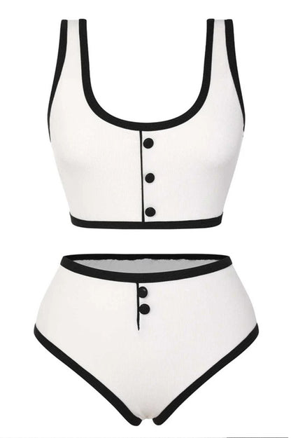 Côte Noire Textured Bikini Set – Black Pearl Edition