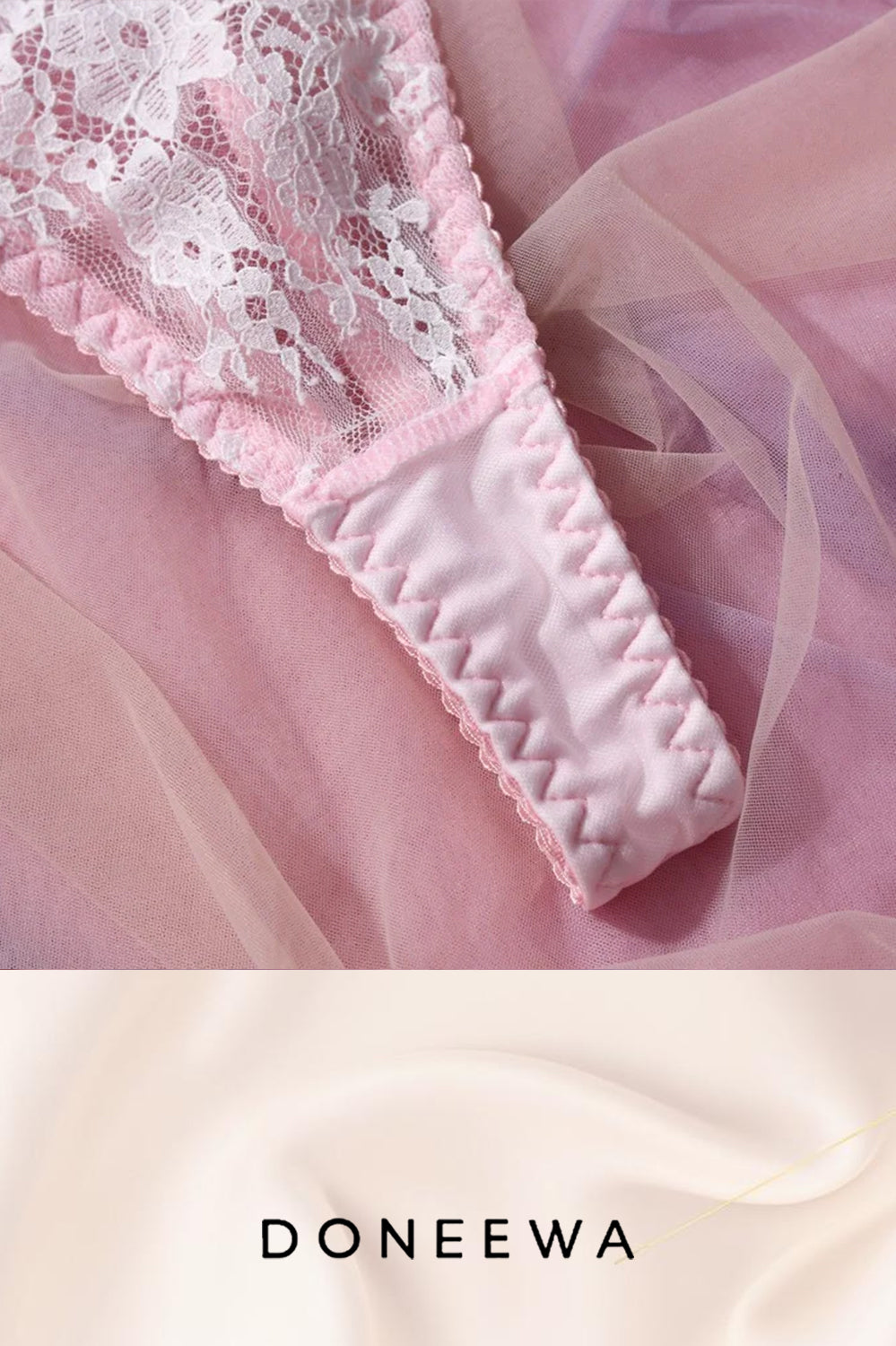 Pink Lace & Tulle Harness Lingerie Set – Sweet Desire Edition