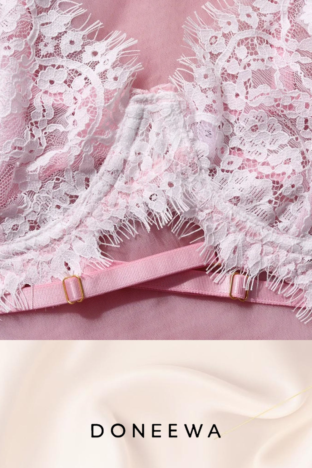 Pink Lace & Tulle Harness Lingerie Set – Sweet Desire Edition