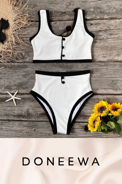 Côte Noire Textured Bikini Set – Black Pearl Edition