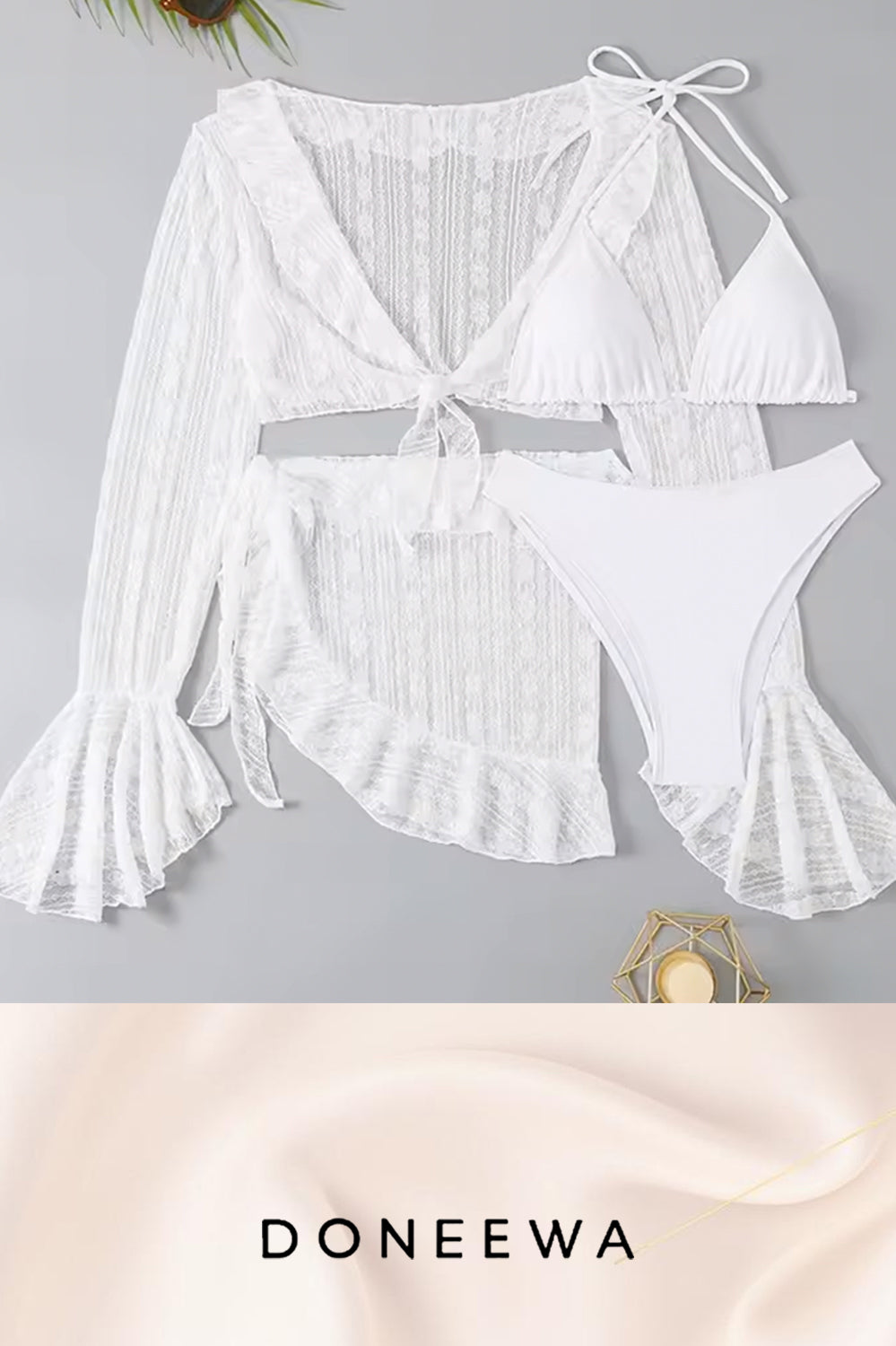 Ivory Garden Lace Lounge Set – Vintage Romance Edition