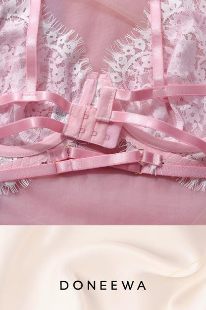 Pink Lace & Tulle Harness Lingerie Set – Sweet Desire Edition