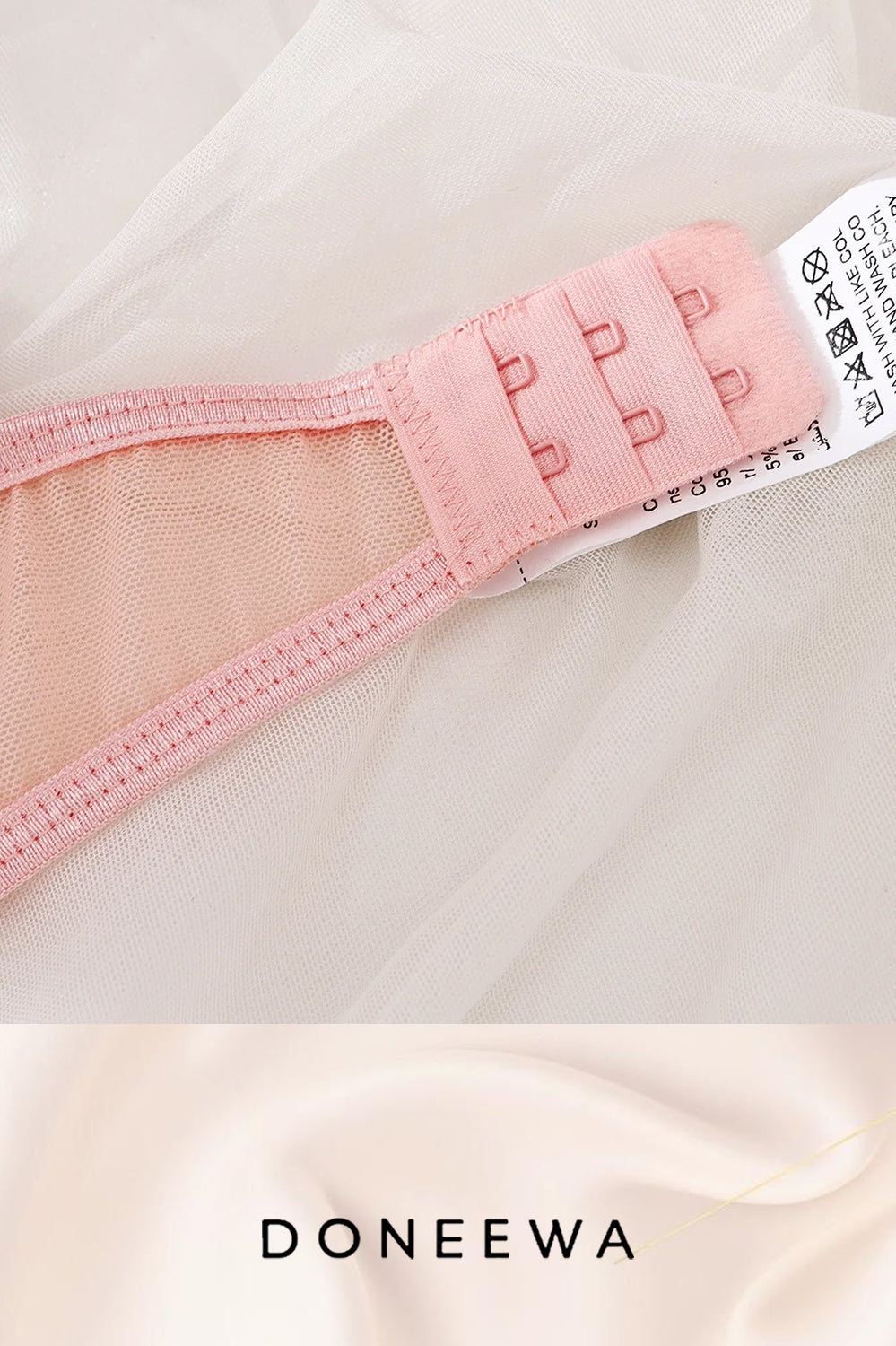 Romantic Blossom Mesh Lingerie Set with 3D Floral Appliqué – Blush Pink Seduction