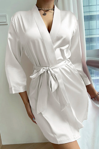 Midnight Satin Kimono Robe – Luxe Touch Edition