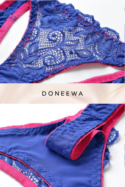 Elegant Lace Push-Up Lingerie Set – Double Color Temptation