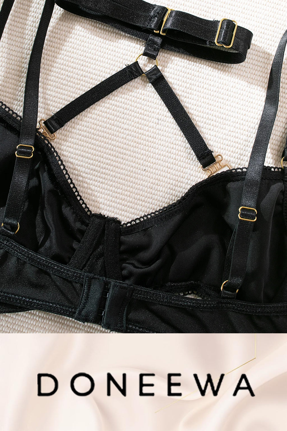 Seductive Velvet Harness Lingerie Set – Adjustable Two-Piece Elegance