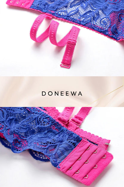 Elegant Lace Push-Up Lingerie Set – Double Color Temptation