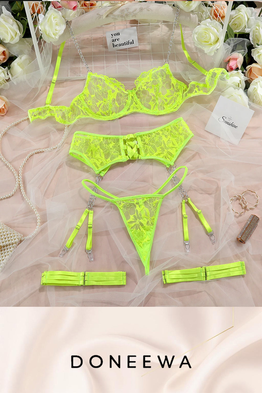 Luxury Lace Chain Lingerie Set – Ultimate Temptation Edition